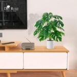 Der Rose Artificial Plants Indoor Large 28'' Fake Monstera Faux Potted Plants Indoor Tall for Home Farmhouse Bedroom Living Room Decor - Image 7