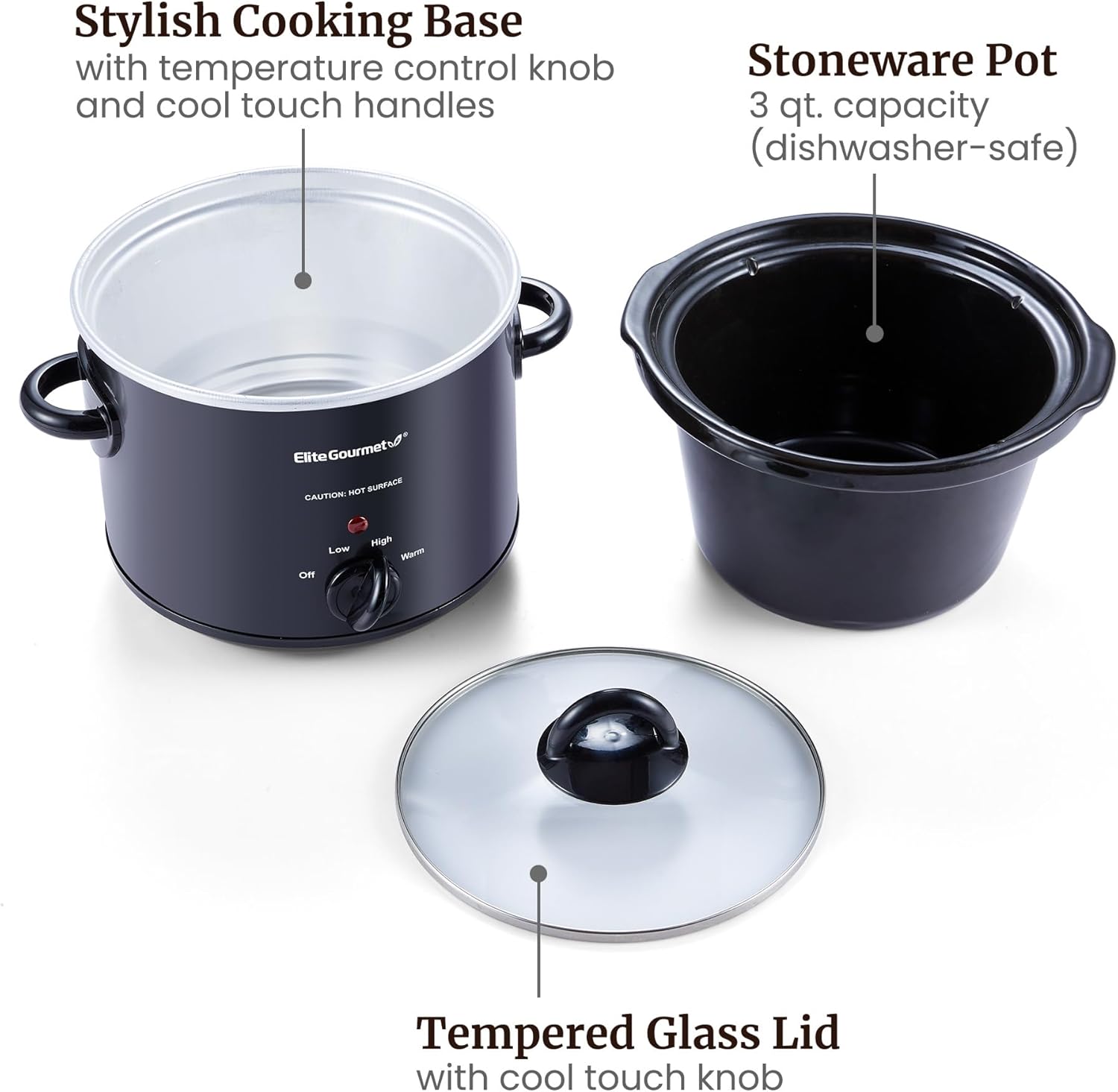 1760024916_Elite-Gourmet-MST-350B-Electric-Slow-Cooker-Adjustable-Temp-Entrees-Sauces-Stews-Dips-Dishwasher-Safe-Glass-Lid-Crock-3-Quart-Black.jpg Elite Gourmet MST-350B Electric Slow Cooker, Adjustable Temp, Entrees, Sauces, Stews & Dips, Dishwasher Safe Glass Lid & Crock (3 Quart, Black) - Image 7