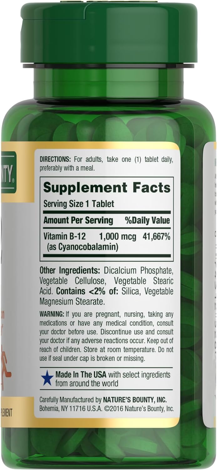 1760034050_Natures-Bounty-Vitamin-B12-1000-mcg-Supplements-Supports-Energy-Metabolism-200-Ct.jpg Nature's Bounty Vitamin B12 1000 mcg Supplements, Supports Energy Metabolism, 200 Ct - Image 7