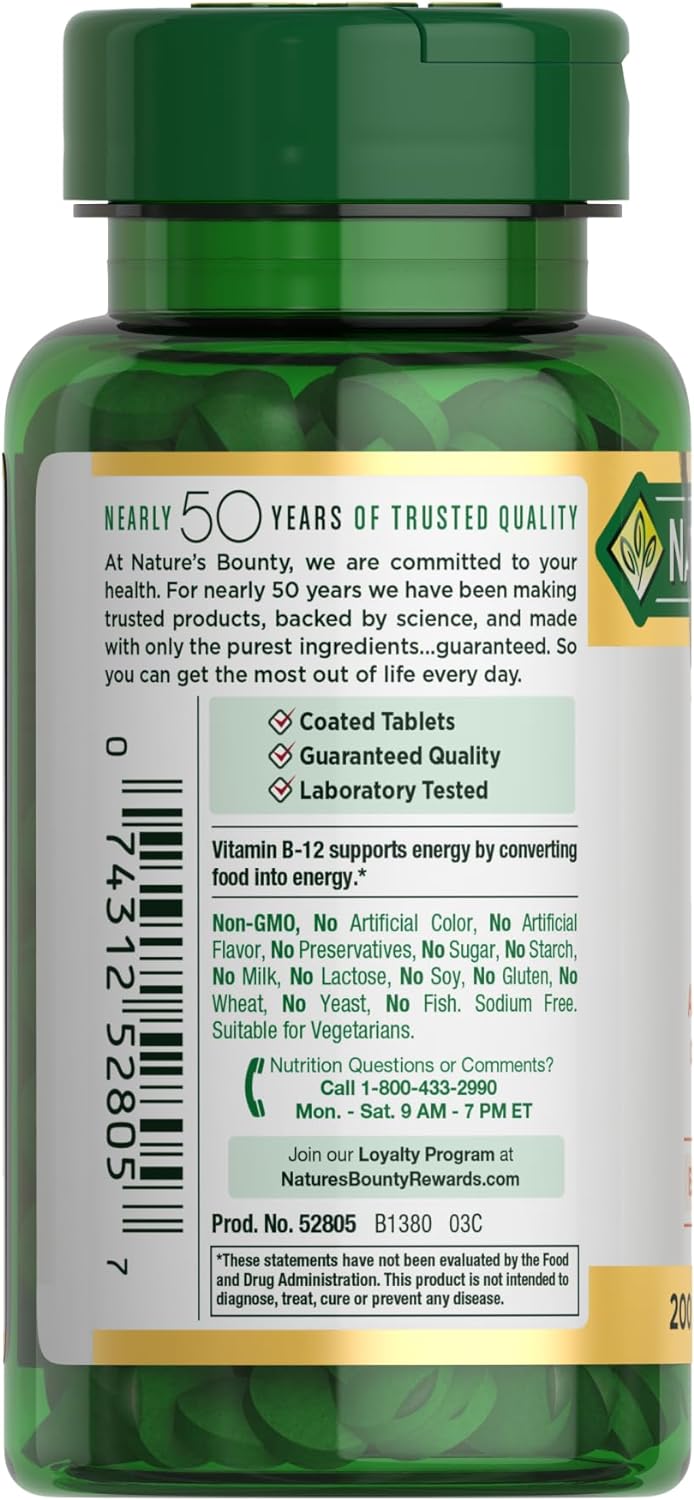 1760034051_Natures-Bounty-Vitamin-B12-1000-mcg-Supplements-Supports-Energy-Metabolism-200-Ct.jpg Nature's Bounty Vitamin B12 1000 mcg Supplements, Supports Energy Metabolism, 200 Ct - Image 8