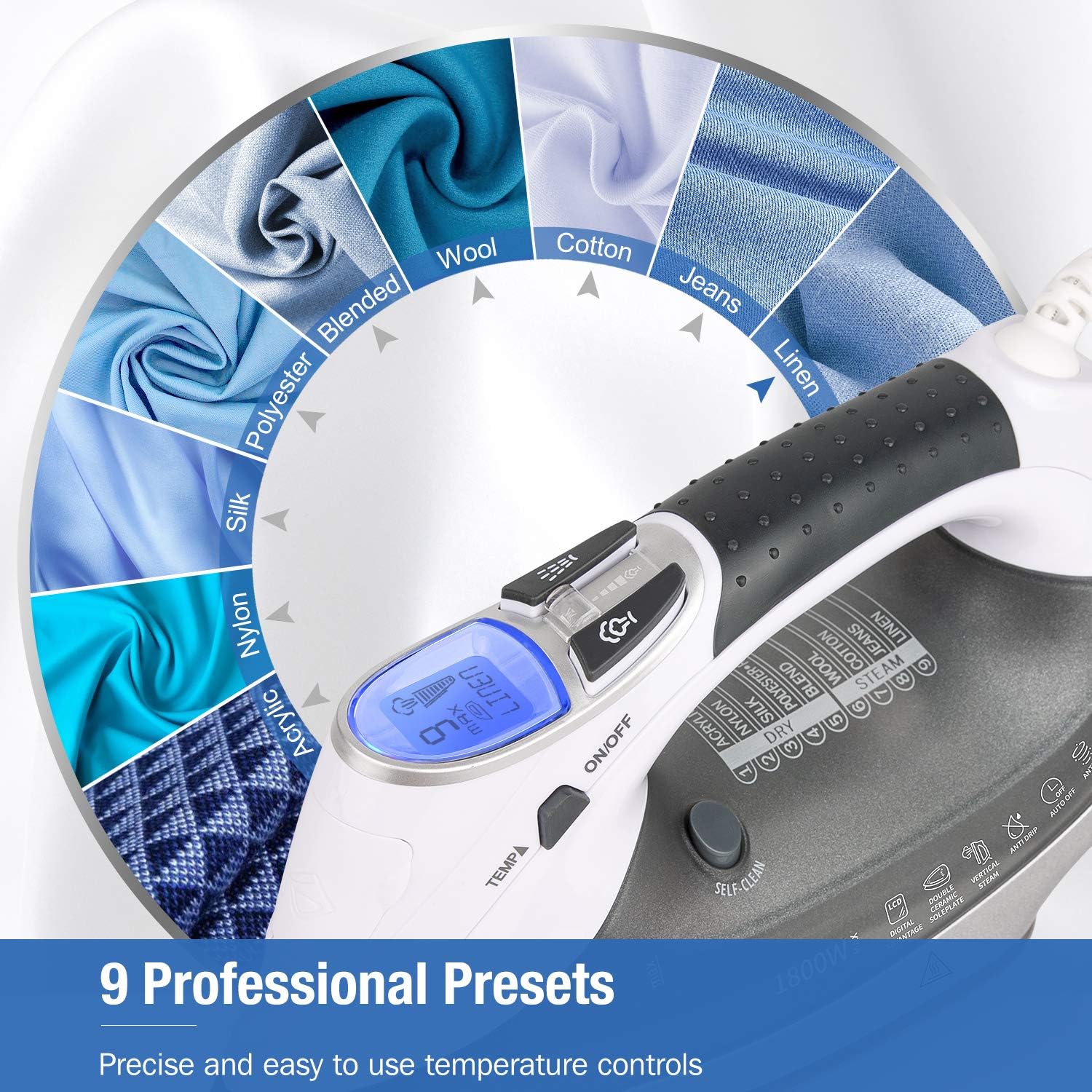 1760035937_BEAUTURAL-1800-Watt-Steam-Iron-with-Digital-LCD-Screen-Double-Layer-and-Ceramic-Coated-Soleplate-3-Way-Auto-Off-9-Preset-Temperature-and-Steam-Settings-for-Variable-Fabric-Gray.jpg BEAUTURAL 1800-Watt Steam Iron with Digital LCD Screen, Double-Layer and Ceramic Coated Soleplate, 3-Way Auto-Off, 9 Preset Temperature and Steam Settings for Variable Fabric Gray - Image 3