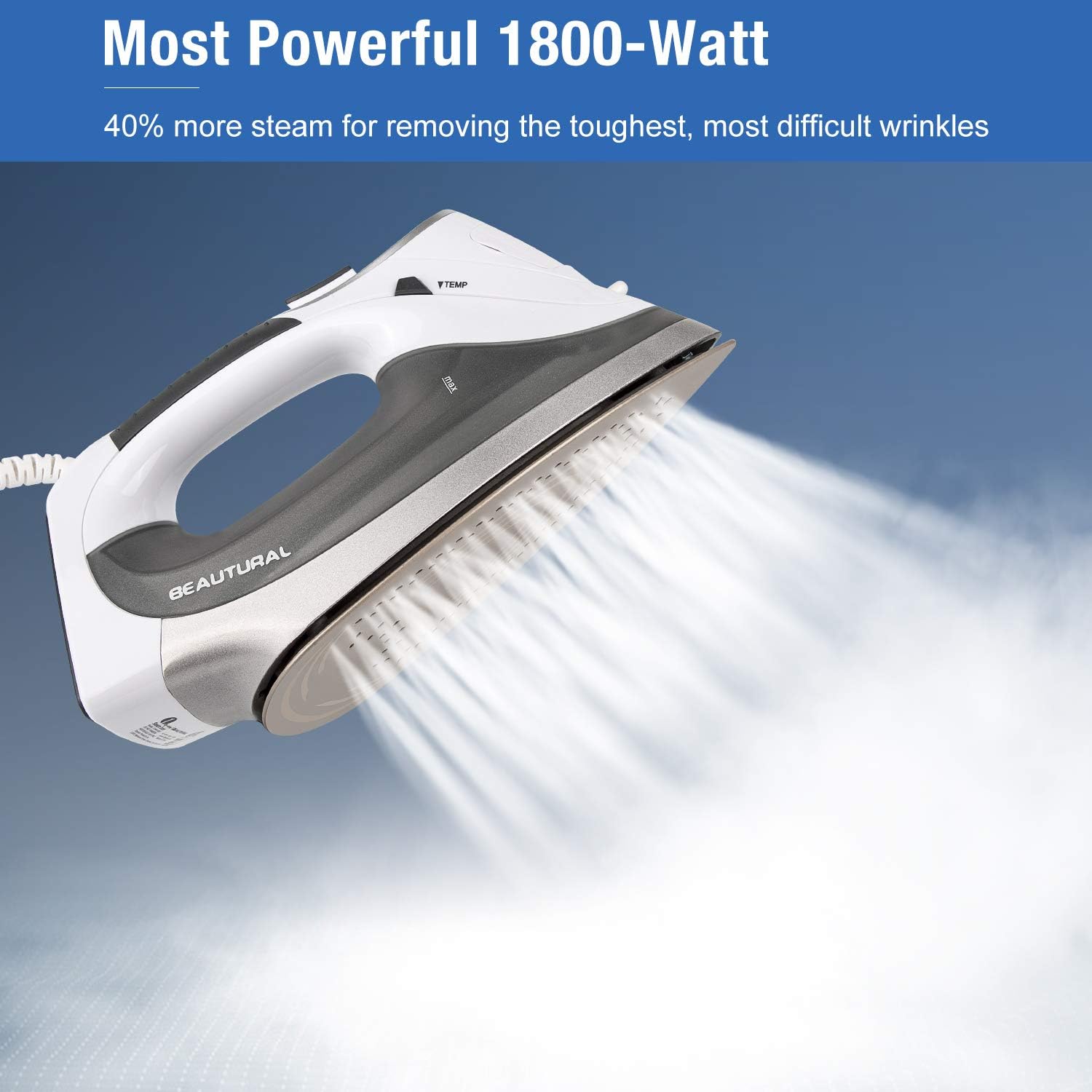 1760035941_BEAUTURAL-1800-Watt-Steam-Iron-with-Digital-LCD-Screen-Double-Layer-and-Ceramic-Coated-Soleplate-3-Way-Auto-Off-9-Preset-Temperature-and-Steam-Settings-for-Variable-Fabric-Gray.jpg BEAUTURAL 1800-Watt Steam Iron with Digital LCD Screen, Double-Layer and Ceramic Coated Soleplate, 3-Way Auto-Off, 9 Preset Temperature and Steam Settings for Variable Fabric Gray - Image 5