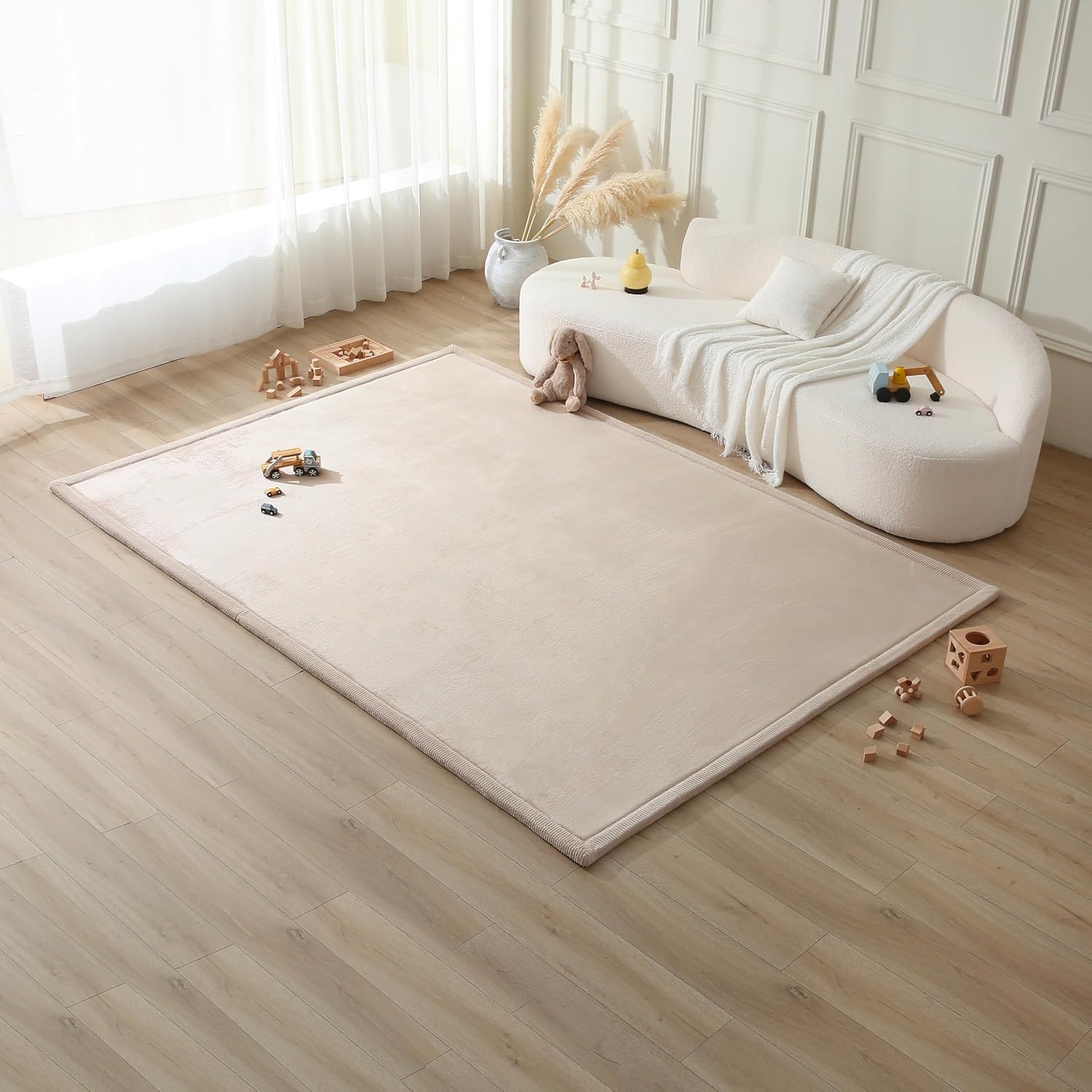1760037471_Premium-Baby-Playmat-for-Floor-80-x-110-Beige-–-Cloudsoft-Coral-Velvet-Memory-Foam-Rug-for-Crawling-–-Non-Slip-Water-Resistant-Non-Toxic-Easy-Care-Muscle-Mat-–-Thick-Play-Mat-for-Baby.jpg Premium Baby Playmat for Floor 80" x 110" Beige – Cloudsoft Coral Velvet Memory Foam Rug for Crawling – Non-Slip, Water-Resistant, Non-Toxic, Easy-Care Muscle Mat – Thick Play Mat for Baby - Image 8