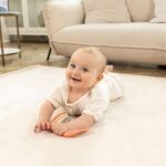 Premium Baby Playmat for Floor 80" x 110" Beige – Cloudsoft Coral Velvet Memory Foam Rug for Crawling – Non-Slip, Water-Resistant, Non-Toxic, Easy-Care Muscle Mat – Thick Play Mat for Baby - Image 9