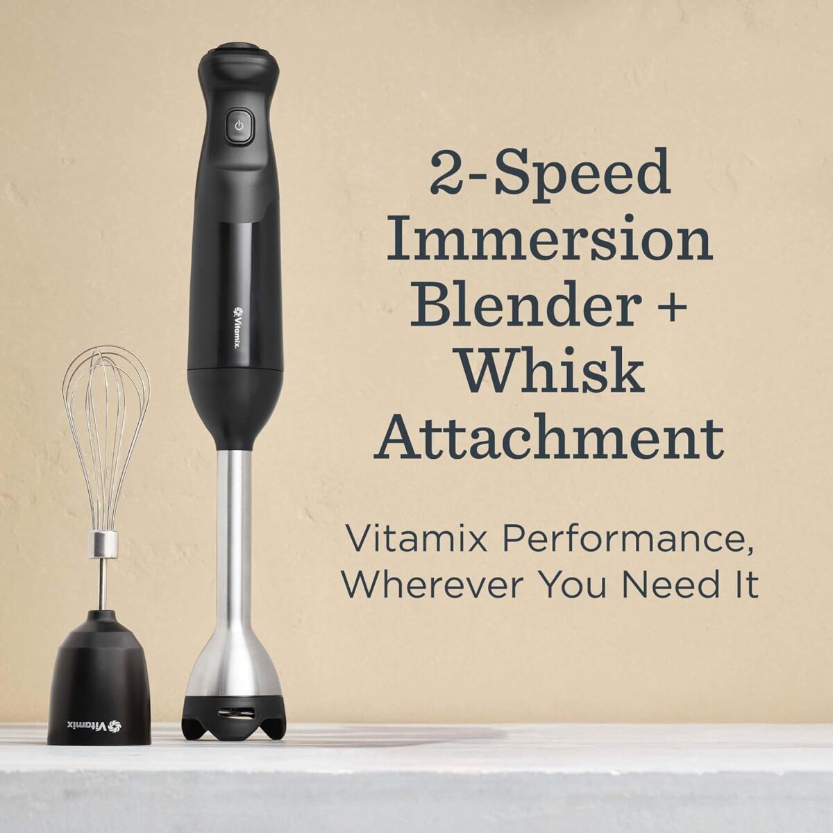 Vitamix 2-Speed Immersion Blender + Whisk Attachment, Professional-Grade Hand Blender with 350-Watt Motor and Stainless-Steel Blade, Black - Image 4