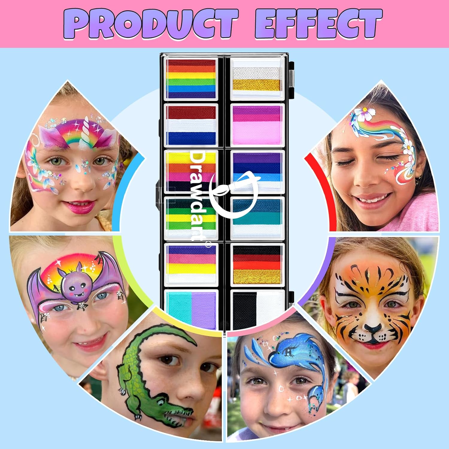 1760040432_Professional-Face-Painting-Kit-for-Kids-Adults-Split-Cake-Face-Paint-Palette-12-x-10gm-with-Stencil-One-Stroke-Non-Toxic-Rainbow-Face-Body-Paint-Set-Festival-Makeup.jpg Professional Face Painting Kit for Kids Adults, Split Cake Face Paint Palette 12 x 10gm with Stencil, One Stroke Non Toxic Rainbow Face Body Paint Set Festival Makeup - Image 7