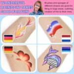 Professional Face Painting Kit for Kids Adults, Split Cake Face Paint Palette 12 x 10gm with Stencil, One Stroke Non Toxic Rainbow Face Body Paint Set Festival Makeup - Image 8