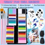 Professional Face Painting Kit for Kids Adults, Split Cake Face Paint Palette 12 x 10gm with Stencil, One Stroke Non Toxic Rainbow Face Body Paint Set Festival Makeup - Image 9
