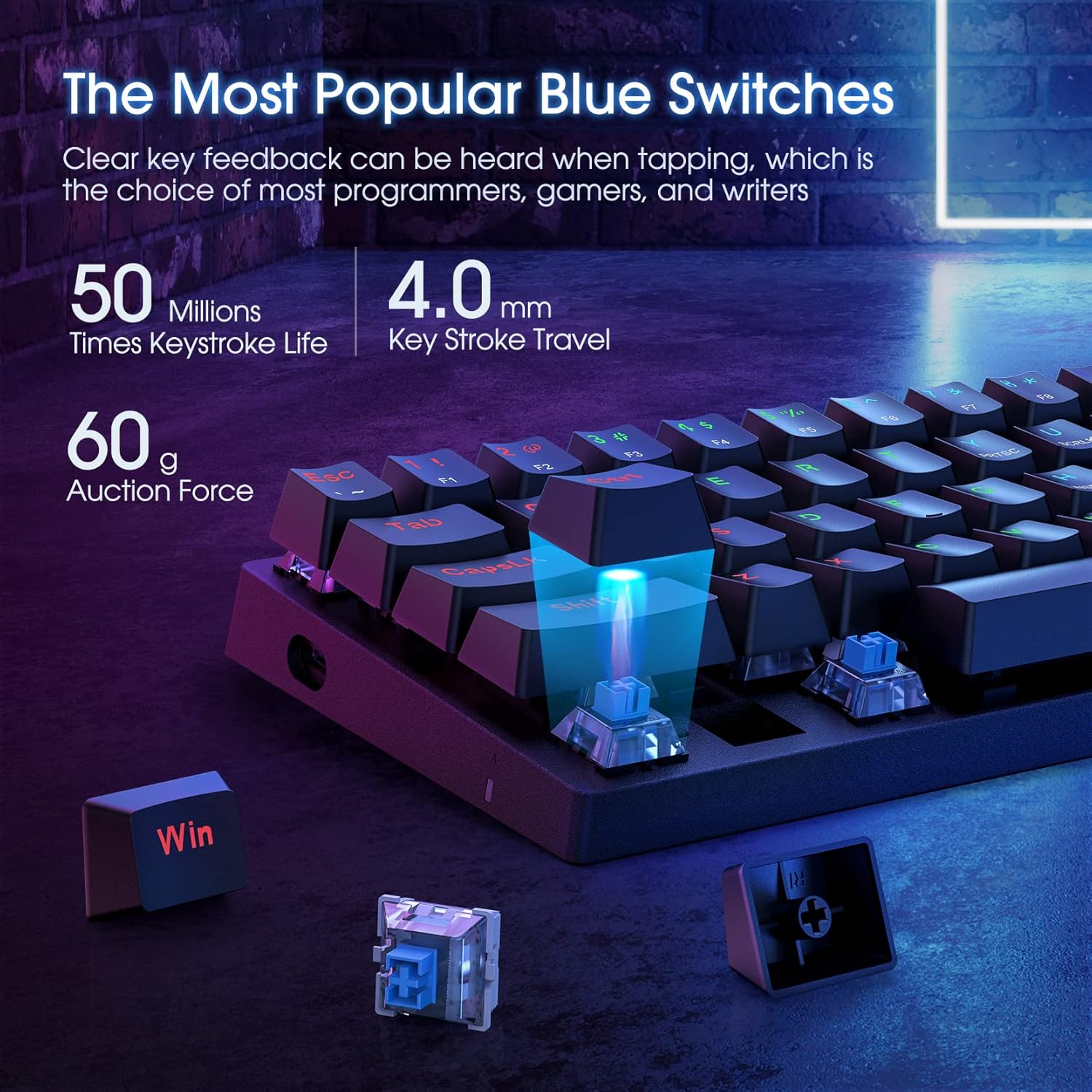 1760042199_Portable-60-Mechanical-Gaming-Keyboard-Wired-Keyboard-with-Blue-SwitchesLED-Customization-Backlit61-Keys-Ultra-Compact-Mini-OfficeKeyboard-for-PCMacXboxEasy-to-Carry-On-Trip-Black.jpg Portable 60% Mechanical Gaming Keyboard, Wired Keyboard with Blue Switches,LED Customization Backlit,61 Keys Ultra-Compact Mini OfficeKeyboard for PC/Mac/Xbox,Easy to Carry On Trip-Black - Image 4