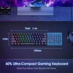 Portable 60% Mechanical Gaming Keyboard, Wired Keyboard with Blue Switches,LED Customization Backlit,61 Keys Ultra-Compact Mini OfficeKeyboard for PC/Mac/Xbox,Easy to Carry On Trip-Black - Image 5