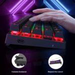 Portable 60% Mechanical Gaming Keyboard, Wired Keyboard with Blue Switches,LED Customization Backlit,61 Keys Ultra-Compact Mini OfficeKeyboard for PC/Mac/Xbox,Easy to Carry On Trip-Black - Image 7