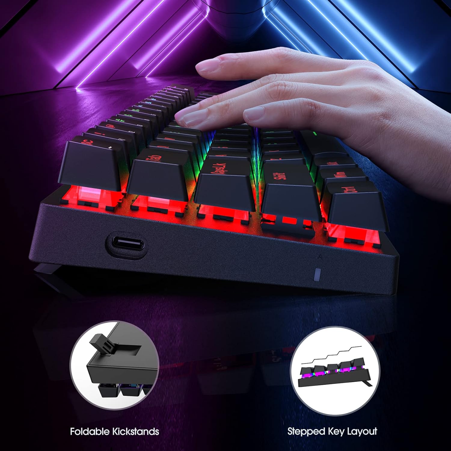 1760042204_Portable-60-Mechanical-Gaming-Keyboard-Wired-Keyboard-with-Blue-SwitchesLED-Customization-Backlit61-Keys-Ultra-Compact-Mini-OfficeKeyboard-for-PCMacXboxEasy-to-Carry-On-Trip-Black.jpg Portable 60% Mechanical Gaming Keyboard, Wired Keyboard with Blue Switches,LED Customization Backlit,61 Keys Ultra-Compact Mini OfficeKeyboard for PC/Mac/Xbox,Easy to Carry On Trip-Black - Image 7