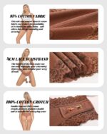 Sth Big Womens Cotton Underwear Sexy Lace Brazilian Panties Soft Breathable Cotton Bikini for Ladies 6 Pack - Image 4