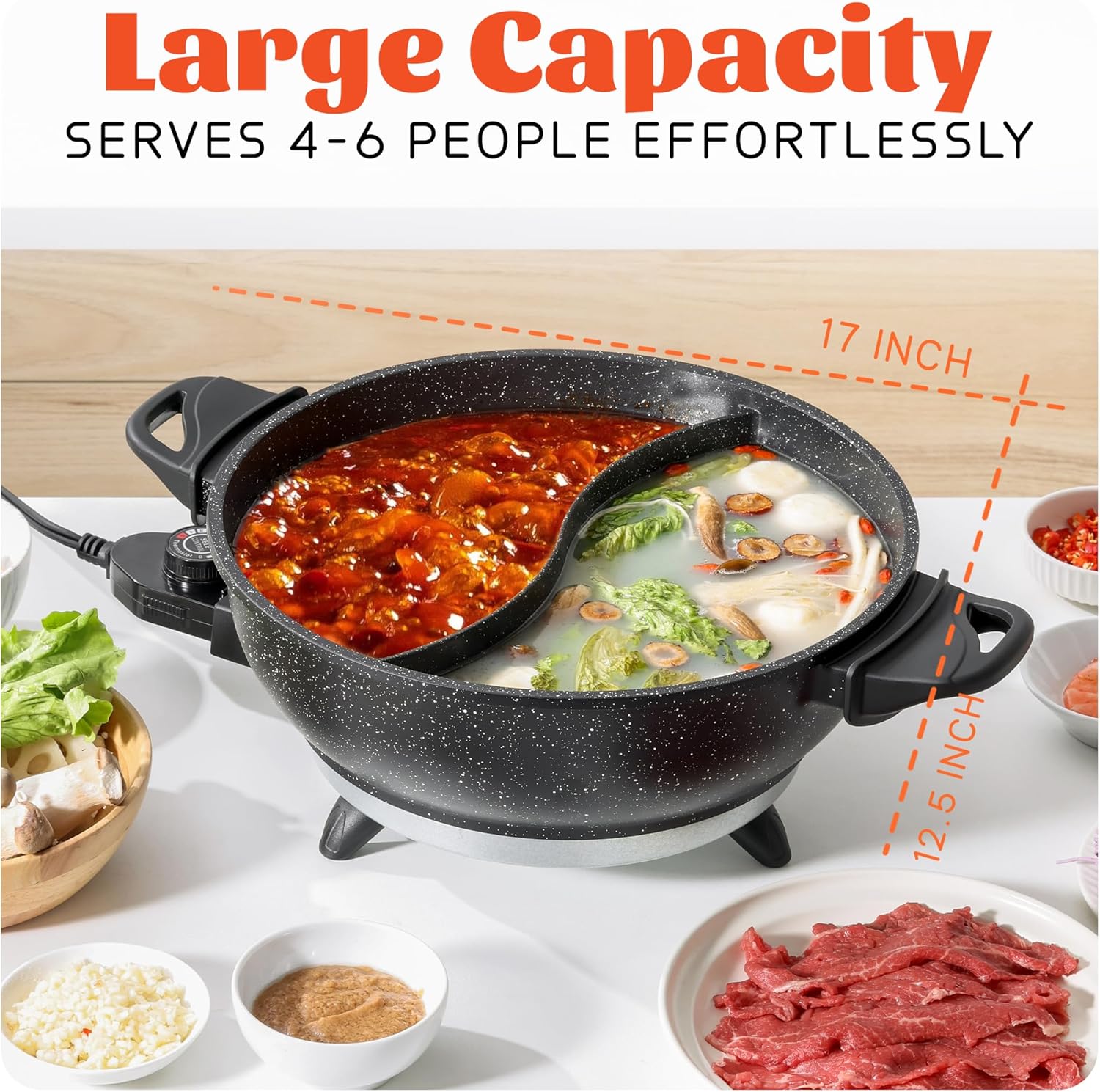 1760114558_TWIN™-Electric-Hot-Pot-with-Divider-EvenHeat-Cast-Aluminum-Non-Stick-Pot-for-No-Spot-Cooking-1500W-Fast-Heating-4.5QT-Dual-Flavor-Shabu-Shabu-Pot-for-Family-Use-1-Yr-Warranty.jpg TWIN™ Electric Hot Pot with Divider | EvenHeat Cast Aluminum Non-Stick Pot for No-Spot Cooking | 1500W Fast Heating | 4.5QT Dual-Flavor Shabu Shabu Pot for Family Use | 1-Yr Warranty - Image 9
