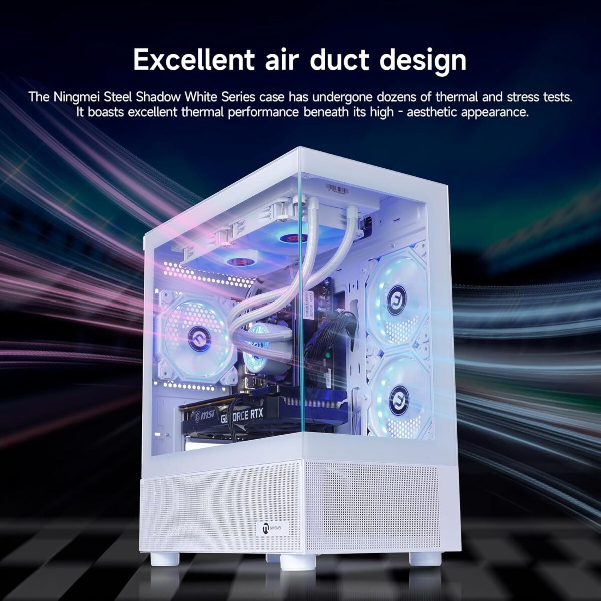 NINGMEI Gaming PC Desktop,AMD Ryzen 7 5700X 8 core 3.4GHz(up to 4.6GHz),GeForce RTX 5060 8GB,32GB DDR4 RAM 3200MHz,1TB NVME SSD,650W PSU, Windows 11 Home 64-bit,White - Image 7