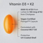 Sports Research® Vitamin D3 + K2 w/ Coconut Oil - Vegan Vitamin D 5000iu & Mk7 Vitamin K 100mcg for Bone & Immune Support - Vegan Certified · Non-GMO · Soy Free - 60 Softgels - Image 3