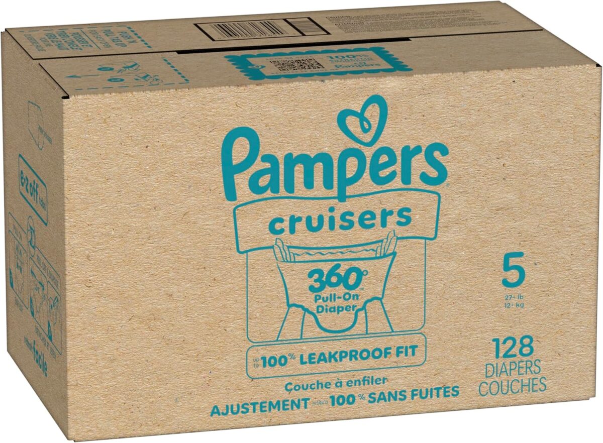 Pampers Diapers - Cruisers 360 - Size 5, 128 Count, Babyproof up to 100% Leakproof Pull-On Diaper - Image 14