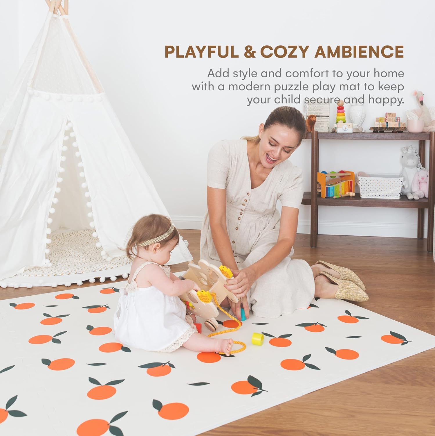 1760124133_Childlike-Behavior-Baby-Play-Mat-72x48-Inch-Tummy-Time-Mat-6-Piece-Interlocking-Foam-Floor-Tiles-for-Toddlers-Soft-Waterproof-for-Floor-Play-and-Crawling-Oranges.jpg Childlike Behavior Baby Play Mat - 72x48-Inch Tummy Time Mat - 6-Piece Interlocking Foam Floor Tiles for Toddlers - Soft Waterproof for Floor Play and Crawling - Oranges - Image 3