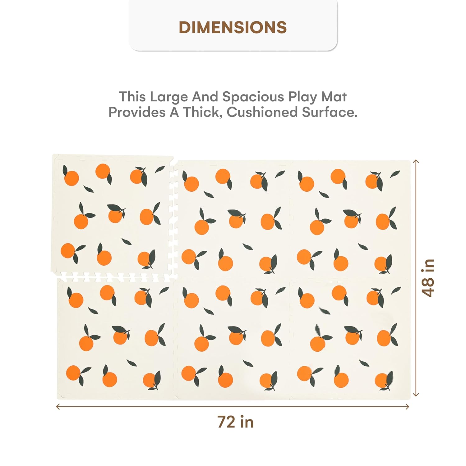 1760124135_Childlike-Behavior-Baby-Play-Mat-72x48-Inch-Tummy-Time-Mat-6-Piece-Interlocking-Foam-Floor-Tiles-for-Toddlers-Soft-Waterproof-for-Floor-Play-and-Crawling-Oranges.jpg Childlike Behavior Baby Play Mat - 72x48-Inch Tummy Time Mat - 6-Piece Interlocking Foam Floor Tiles for Toddlers - Soft Waterproof for Floor Play and Crawling - Oranges - Image 4