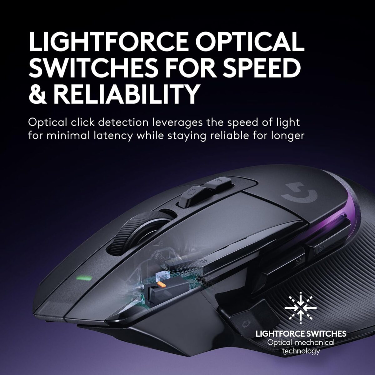 Logitech G502 X Plus Wireless Gaming Mouse - LIGHTSPEED Optical, LIGHTFORCE Switches, LIGHTSYNC RGB, HERO 25K Sensor for PC/Mac - Black - Image 5
