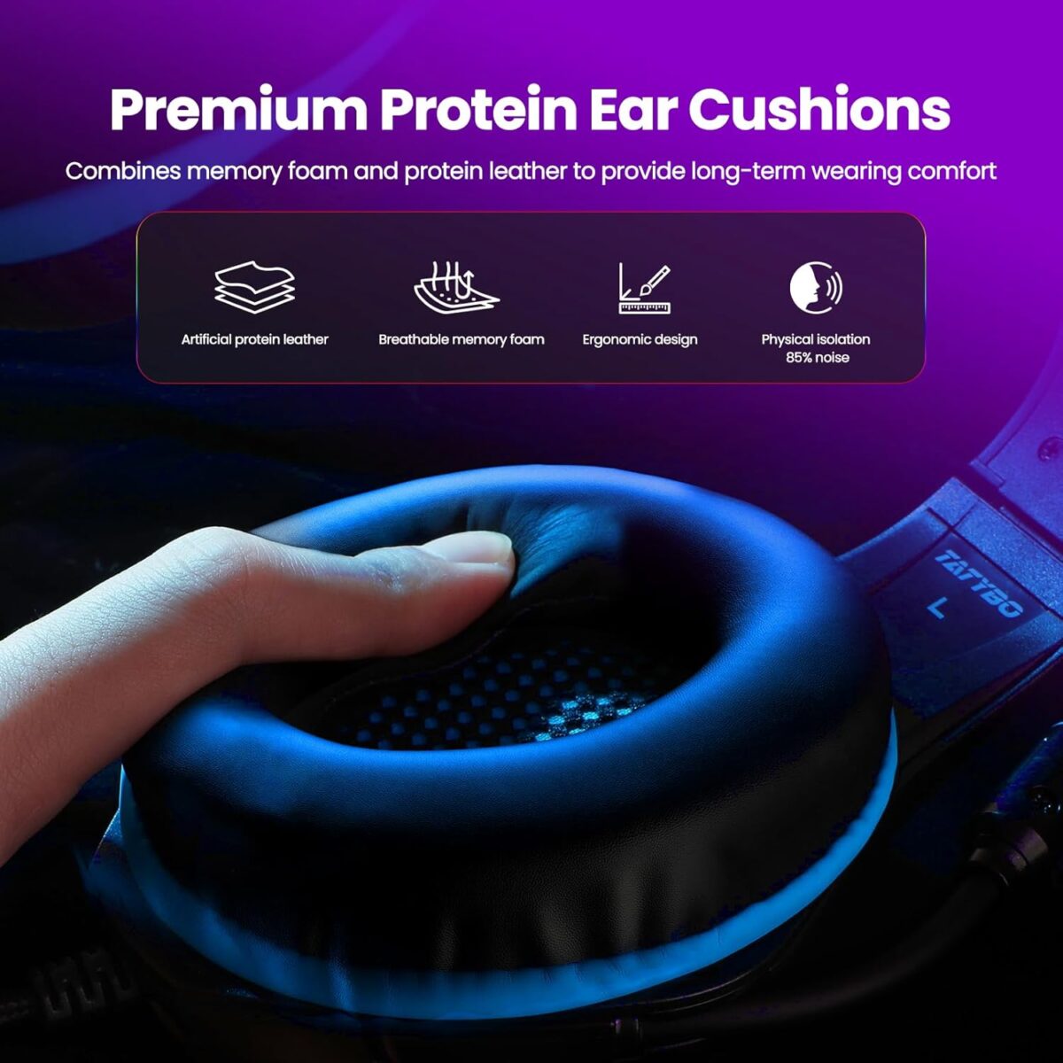 Gaming Headset for PC, Ps5, Switch, Mobile, Gaming Headphones for Nintendo with Noise Canceling Mic, Deep Bass Stereo Sound - Image 7