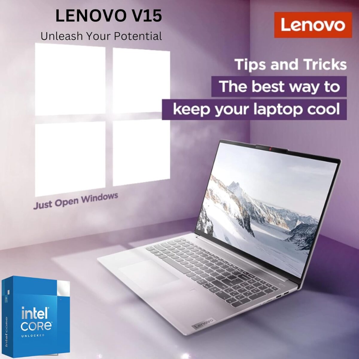 Lenovo V15 Business Laptop • 32GB RAM • 1TB SSD • Intel 4-core Processor • 15.6" FHD • Ethernet Port • HDMI • Windows 11 Pro • Sleek Design • Effortless Elegance - Image 3