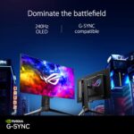 ASUS ROG Swift 27”1440P OLED DSC Gaming Monitor (PG27AQDM) - QHD (2560x1440), 240Hz, 0.03ms, G-SYNC Compatible, Anti-Glare Micro-Texture Coating, 99% DCI-P3, True 10-bit, DisplayPort,Black - Image 3