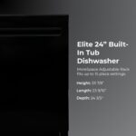 Kenmore Elite 24" Built-in Stainless Steel Tub Dishwasher TotalFlex 3rd, SmartWash, UltraWash, TurboDry, MoreSpace Plus Adjustable Rack, Energy Star Certified, Black - Image 3