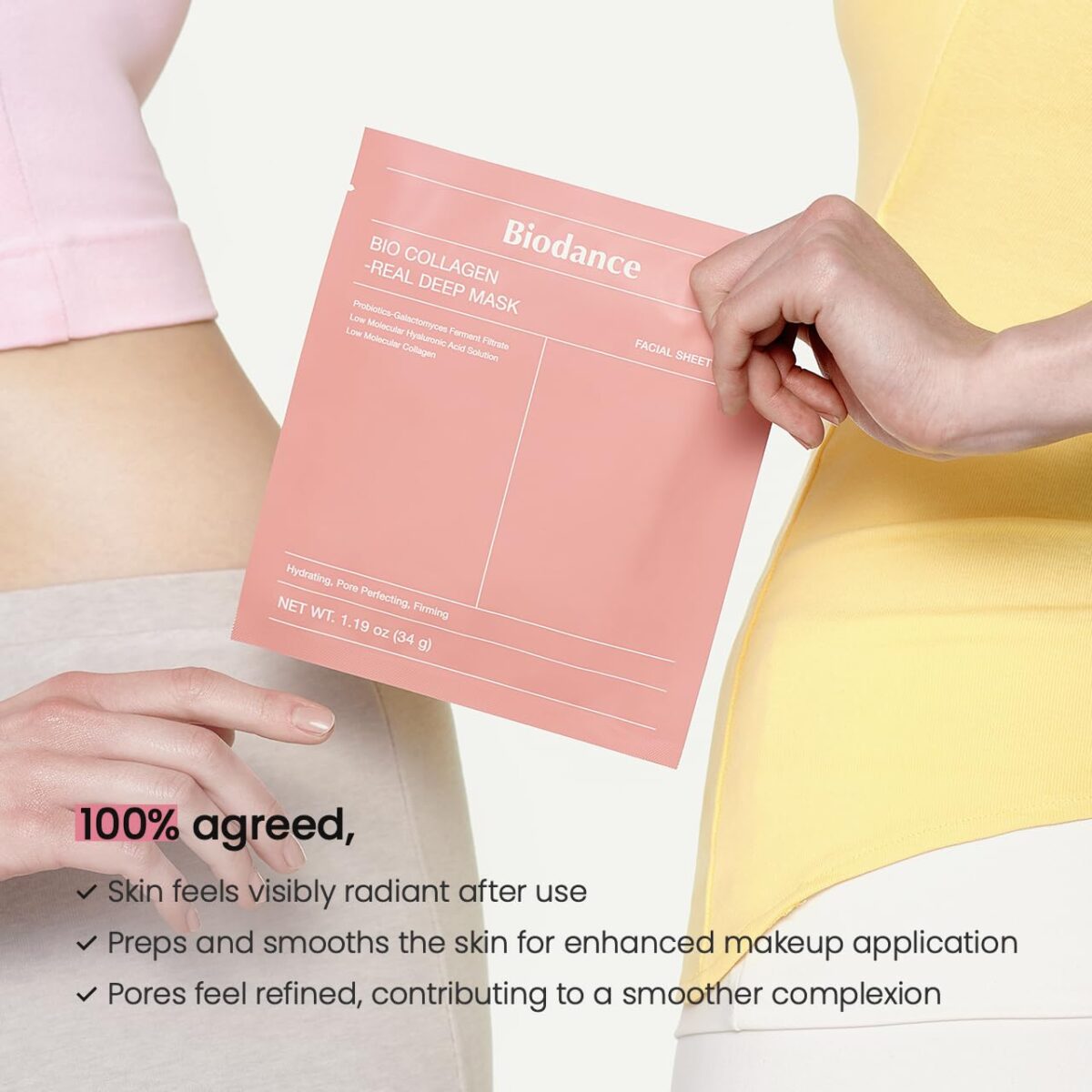 BIODANCE Bio-Collagen Real Deep Mask, Hydrating Overnight Hydrogel Mask, Pore Minimizing, Elasticity, Plumping Improvement, Korean Skincare, Stocking Stuffers for Teen Girls | 1.19oz(34g) x 4ea - Image 8
