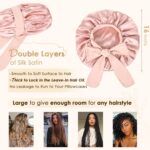 YANIBEST Silk Bonnet for Sleeping Women Satin Bonnet Double Layer Satin Lined Hair Bonnet with Tie Band Curly Hair - Image 3