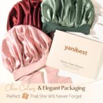 YANIBEST Silk Bonnet for Sleeping Women Satin Bonnet Double Layer Satin Lined Hair Bonnet with Tie Band Curly Hair - Image 8