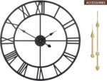 LEIKE Large Wall Clock, 24" Completely Silent, Non Ticking, Battery-Operated,Rustic Round Modern Metal Wall Clock Decor for Living Room, Bedroom and Kitchen, (60cm, Black-Roman Number) - Image 3