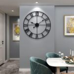 LEIKE Large Wall Clock, 24" Completely Silent, Non Ticking, Battery-Operated,Rustic Round Modern Metal Wall Clock Decor for Living Room, Bedroom and Kitchen, (60cm, Black-Roman Number) - Image 8