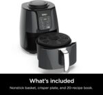Ninja | Air Fryer | 4 QT Capacity | 4-in1 Roast, Crisp, Roast, Reheats, & Dehydrates | Dishwasher Safe Parts | Includes 20 Easy & Healthy Recipes | Compact | Grey | AF101 - Image 9