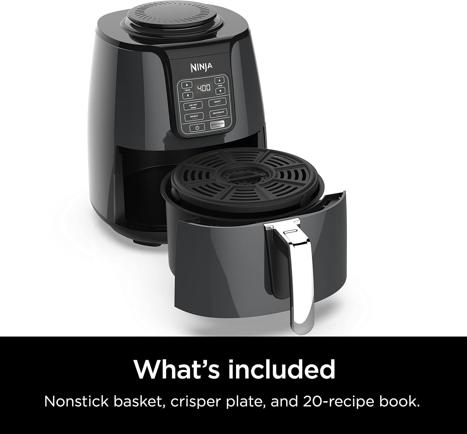 1760167016_Ninja-Air-Fryer-4-QT-Capacity-4-in1-Roast-Crisp-Roast-Reheats-Dehydrates-Dishwasher-Safe-Parts-Includes-20-Easy-Healthy-Recipes-Compact-Grey-AF101.jpg Ninja | Air Fryer | 4 QT Capacity | 4-in1 Roast, Crisp, Roast, Reheats, & Dehydrates | Dishwasher Safe Parts | Includes 20 Easy & Healthy Recipes | Compact | Grey | AF101 - Image 9