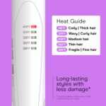 Conair Double Ceramic Flat Iron, 1-Inch Flat Iron Hair Straightener with Claw Clip, 5 Heat Settings, Extra-Long Floating Plates, White - Image 5