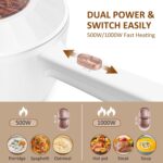 Bear Hot Pot Electric, 2L Multifunctional Portable Cooking Pot, 1000W Rapid Noodles Electric, Non-Stick Frying Pans for Steak, Egg, Ramen, Oatmeal With Dual Power Adjustment - Image 3