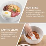 Bear Hot Pot Electric, 2L Multifunctional Portable Cooking Pot, 1000W Rapid Noodles Electric, Non-Stick Frying Pans for Steak, Egg, Ramen, Oatmeal With Dual Power Adjustment - Image 5