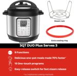 Instant Pot Duo Plus 9-in-1 Electric Pressure Cooker, Slow Cooker, Rice Cooker, Steamer, Sauté, Yogurt Maker, Warmer & Sterilizer, Includes App With Over 800 Recipes, Stainless Steel, 3 Quart - Image 3