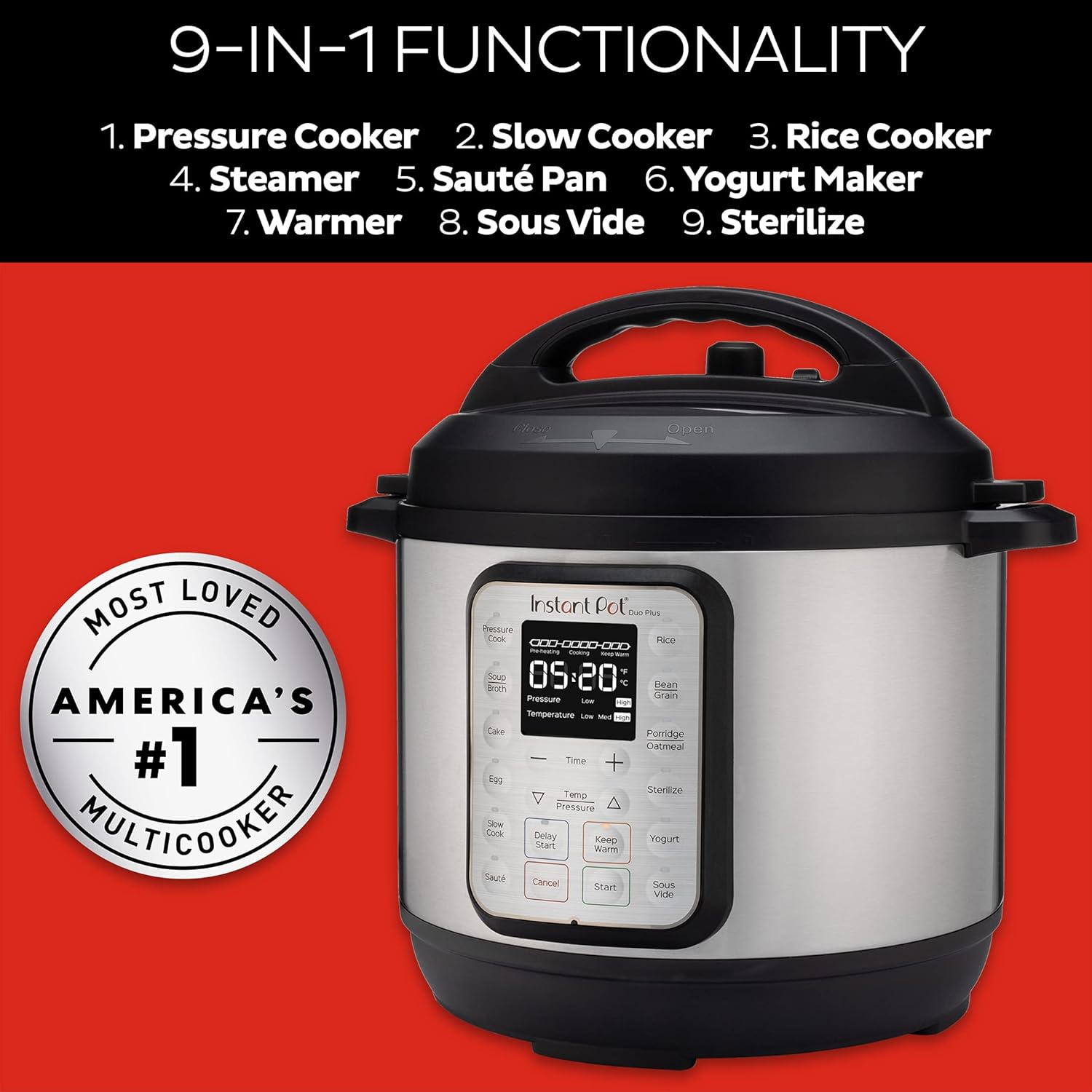 1760200533_Instant-Pot-Duo-Plus-9-in-1-Electric-Pressure-Cooker-Slow-Cooker-Rice-Cooker-Steamer-Saute-Yogurt-Maker-Warmer-Sterilizer-Includes-App-With-Over-800-Recipes-Stainless-Steel-3-Quart.jpg Instant Pot Duo Plus 9-in-1 Electric Pressure Cooker, Slow Cooker, Rice Cooker, Steamer, Sauté, Yogurt Maker, Warmer & Sterilizer, Includes App With Over 800 Recipes, Stainless Steel, 3 Quart - Image 4