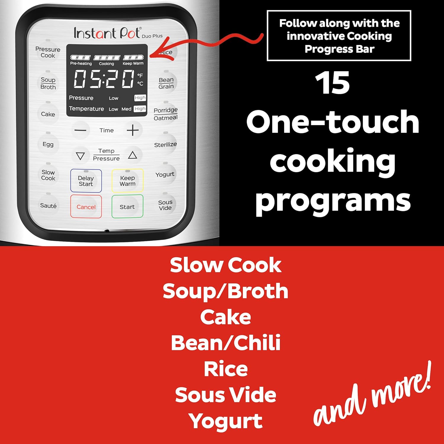 1760200536_Instant-Pot-Duo-Plus-9-in-1-Electric-Pressure-Cooker-Slow-Cooker-Rice-Cooker-Steamer-Saute-Yogurt-Maker-Warmer-Sterilizer-Includes-App-With-Over-800-Recipes-Stainless-Steel-3-Quart.jpg Instant Pot Duo Plus 9-in-1 Electric Pressure Cooker, Slow Cooker, Rice Cooker, Steamer, Sauté, Yogurt Maker, Warmer & Sterilizer, Includes App With Over 800 Recipes, Stainless Steel, 3 Quart - Image 6