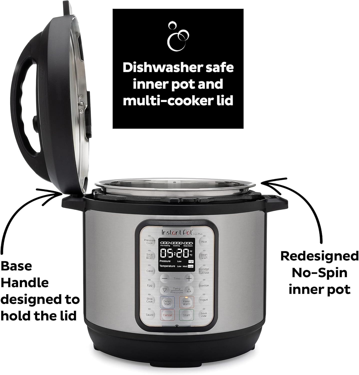 1760200538_Instant-Pot-Duo-Plus-9-in-1-Electric-Pressure-Cooker-Slow-Cooker-Rice-Cooker-Steamer-Saute-Yogurt-Maker-Warmer-Sterilizer-Includes-App-With-Over-800-Recipes-Stainless-Steel-3-Quart.jpg Instant Pot Duo Plus 9-in-1 Electric Pressure Cooker, Slow Cooker, Rice Cooker, Steamer, Sauté, Yogurt Maker, Warmer & Sterilizer, Includes App With Over 800 Recipes, Stainless Steel, 3 Quart - Image 7