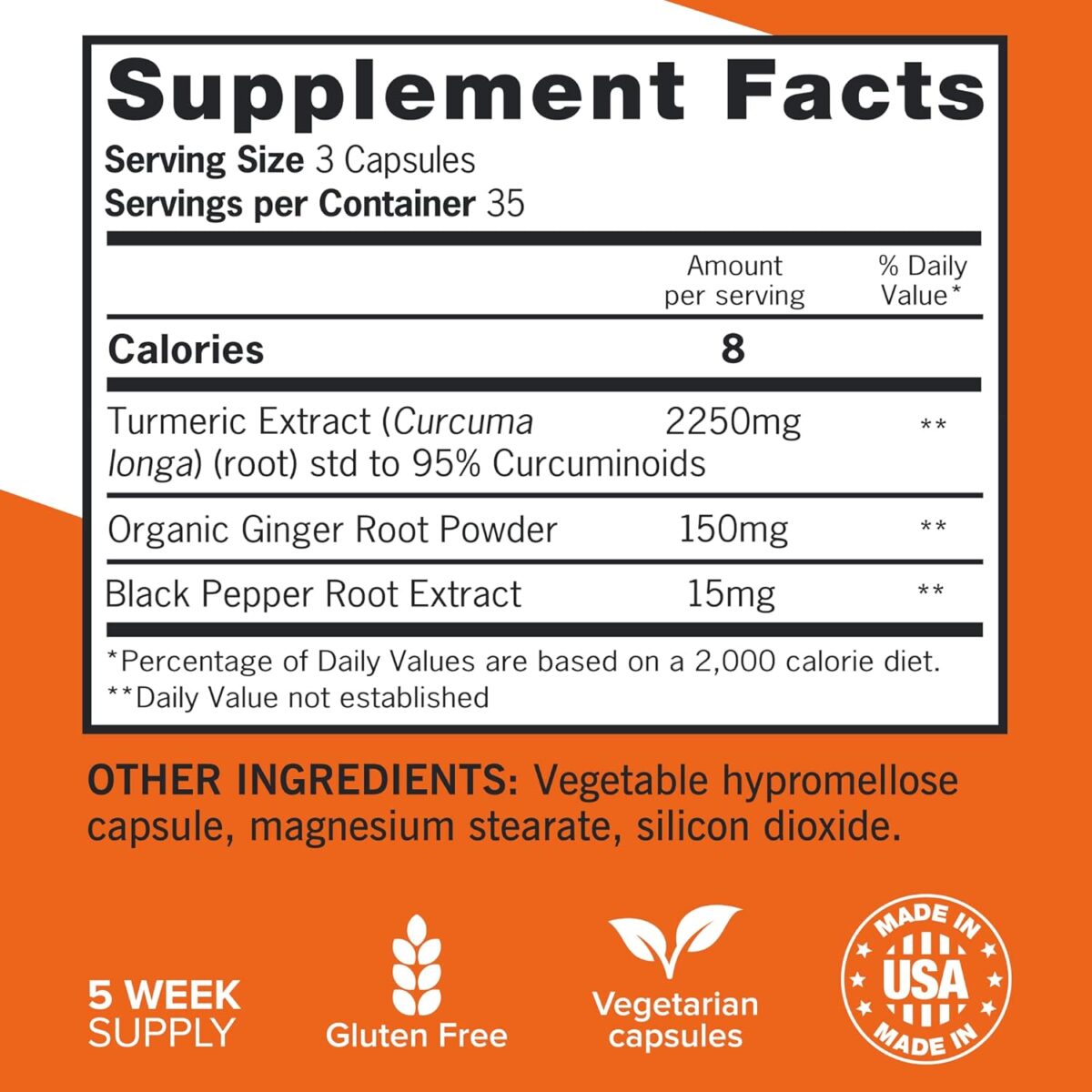 Qunol Turmeric Curcumin with Black Pepper & Ginger, 2400mg Turmeric Extract with 95% Curcuminoids, Extra Strength Supplement, Enhanced Absorption, Joint Support Supplement, 105 Count - Image 6