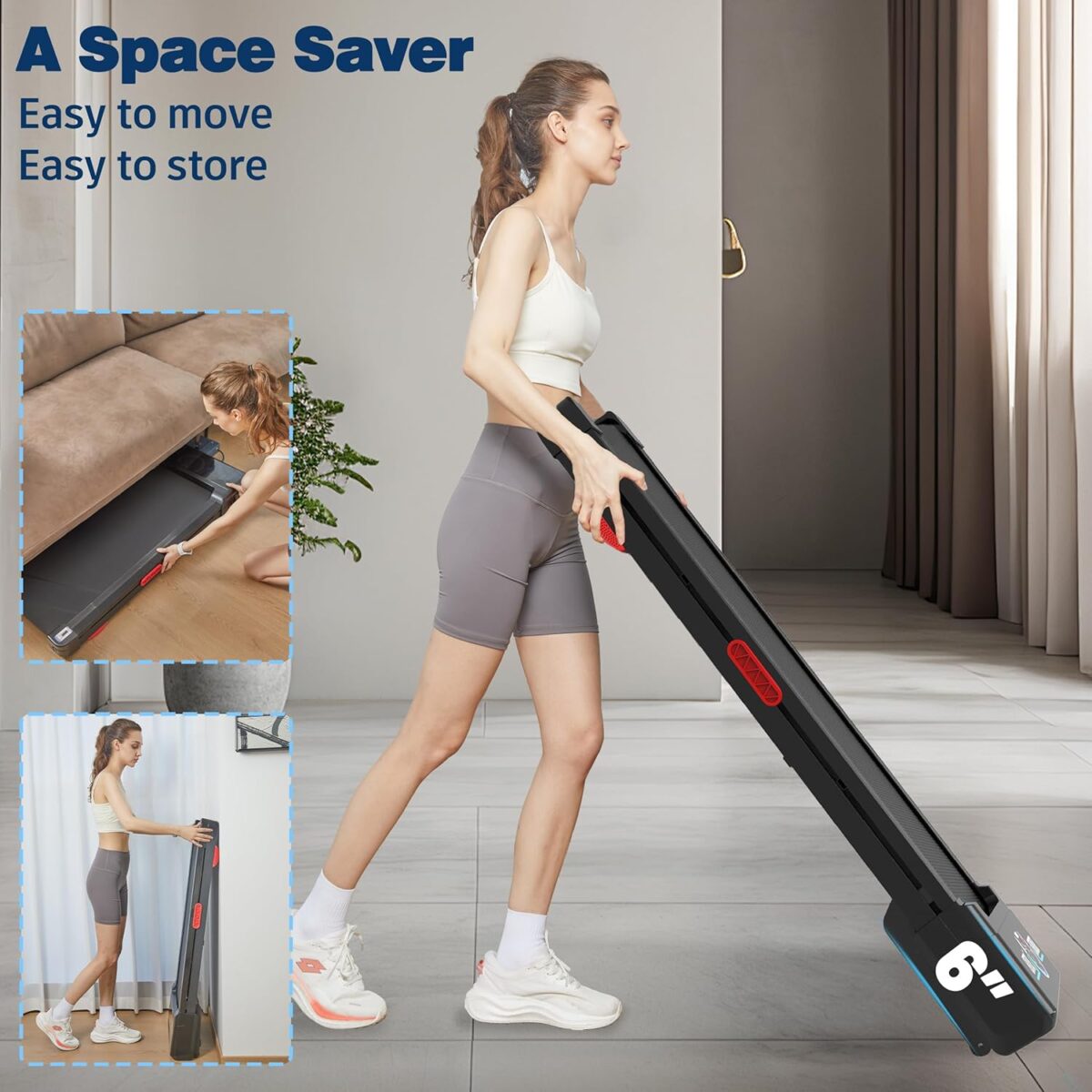 Walking Pad Treadmill with 12% 9-Level Auto Incline, 450 lbs Capacity RGB LED Screen, Bluetooth Speaker Under Desk Treadmill, Compact Treadmills for Home Hiking - Image 8