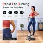 UTRYUP Mini Stepper for Home Exercise, Compact Hydraulic Stair Stepper with Resistance Bands, Quiet Fitness Machine with LCD Monitor, 300 lbs Weight Capacity - Image 3