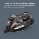 Rowenta Access Stainless Steel Soleplate Steam Iron with Retractable Cord, Powerful Steam Diffusion, Auto-Off and Anti-Drip, 1725 Watts, Black Clothes Iron, DW2459 - Image 5