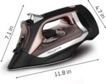Rowenta Access Stainless Steel Soleplate Steam Iron with Retractable Cord, Powerful Steam Diffusion, Auto-Off and Anti-Drip, 1725 Watts, Black Clothes Iron, DW2459 - Image 9