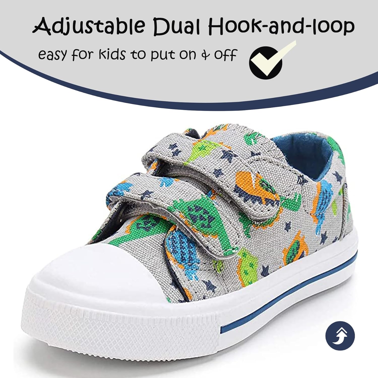 1760209126_K-KomForme-Toddler-Boys-Girls-Shoes-Kids-Canvas-Sneakers-with-Cartoon-Dual-Hook-and-Loops.jpg K KomForme Toddler Boys & Girls Shoes Kids Canvas Sneakers with Cartoon Dual Hook and Loops - Image 3