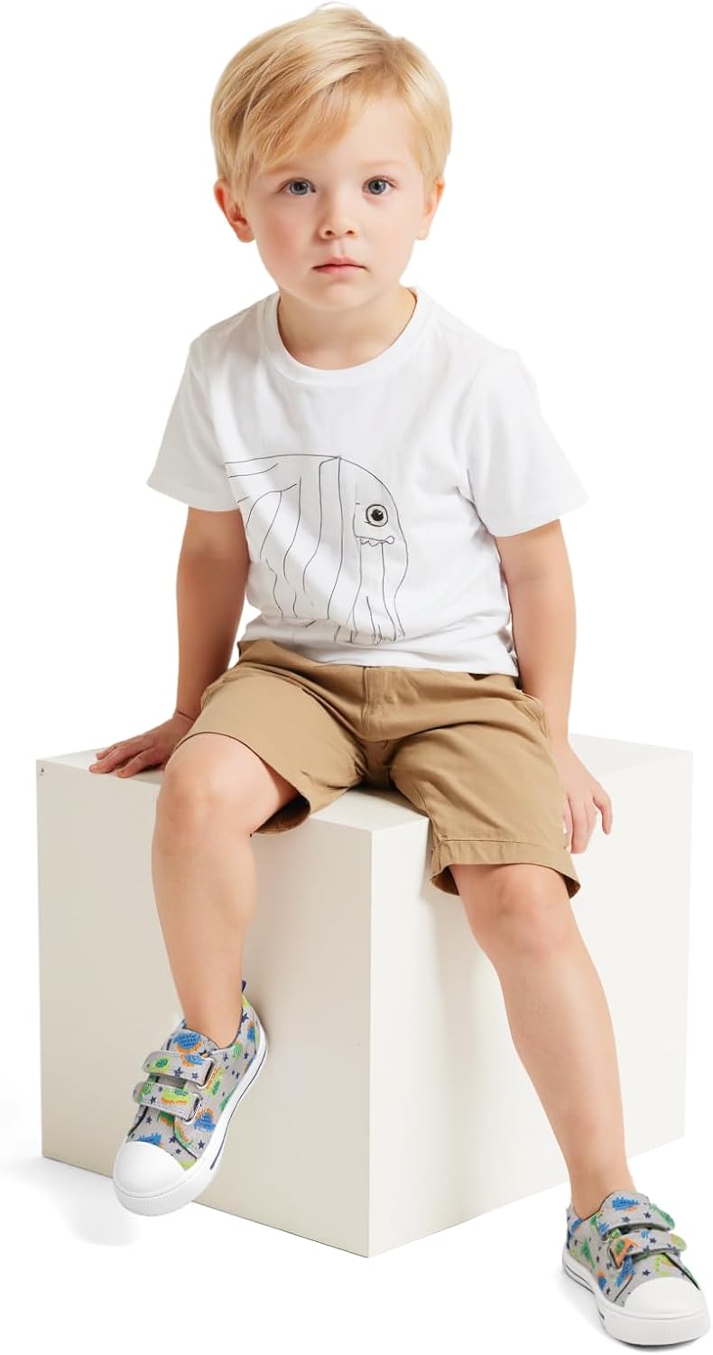 1760209134_K-KomForme-Toddler-Boys-Girls-Shoes-Kids-Canvas-Sneakers-with-Cartoon-Dual-Hook-and-Loops.jpg K KomForme Toddler Boys & Girls Shoes Kids Canvas Sneakers with Cartoon Dual Hook and Loops - Image 7