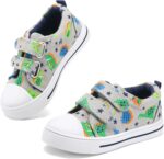 K KomForme Toddler Boys & Girls Shoes Kids Canvas Sneakers with Cartoon Dual Hook and Loops - Image 9